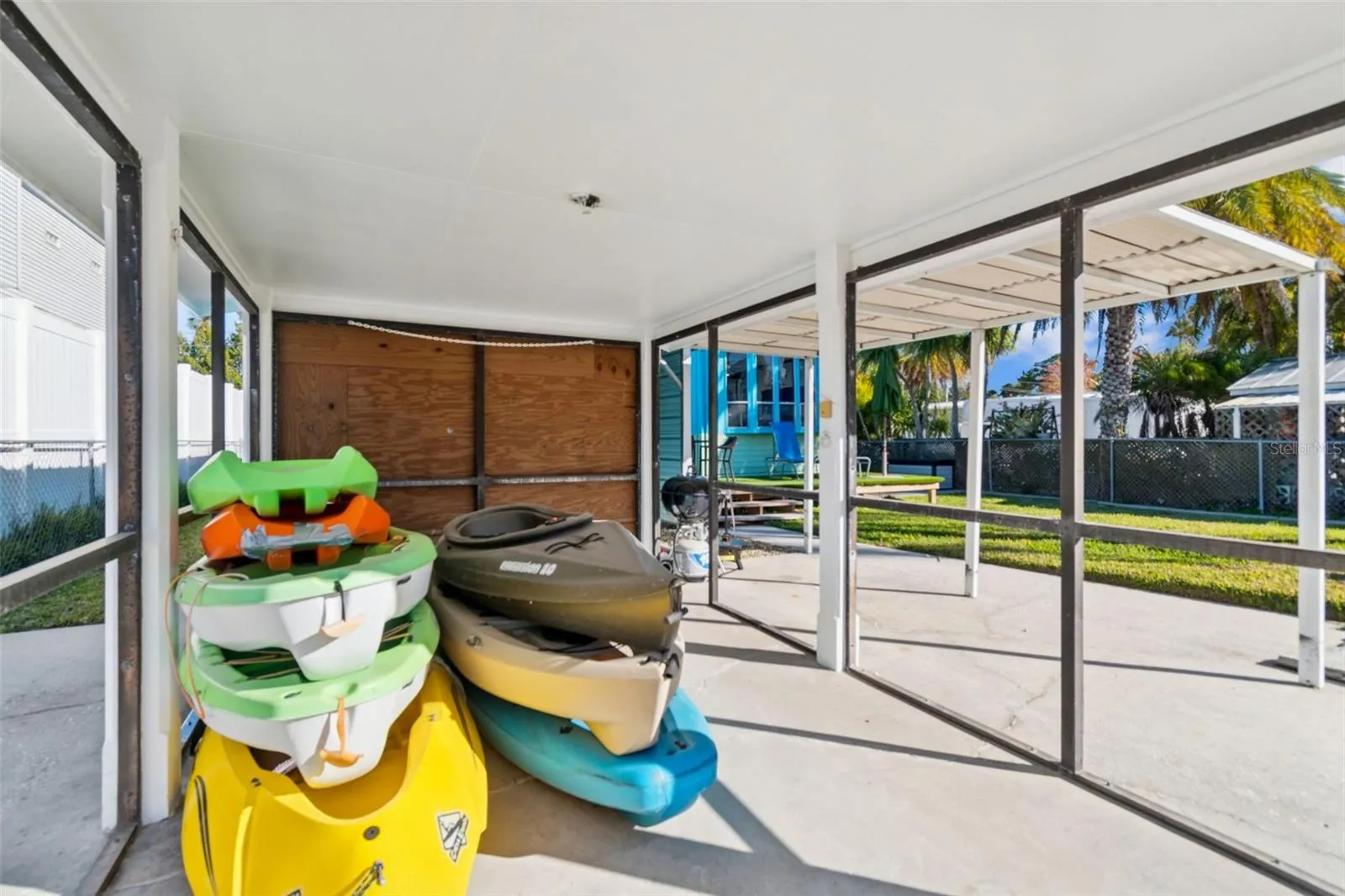KAYAK STORAGE UNDER POIRCH ROOF