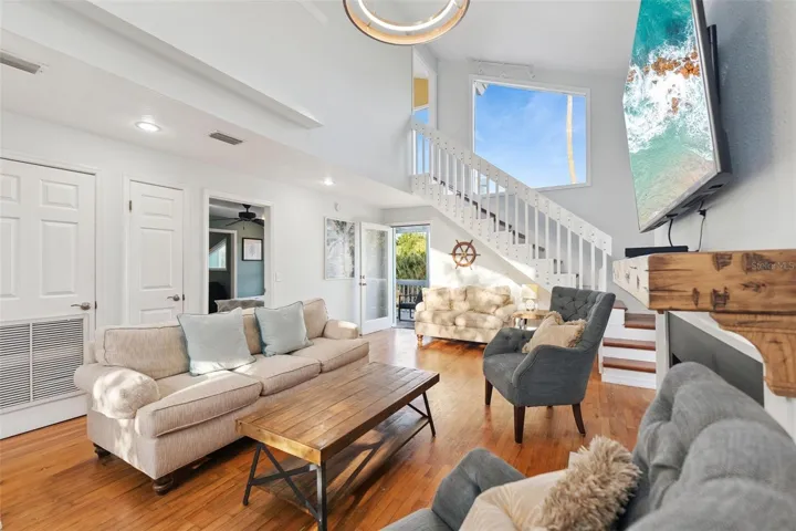 Floor to ceiling natural light from the back of the home