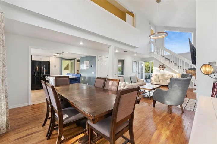 Dining room opens to the living room. Spread out, but also cozy