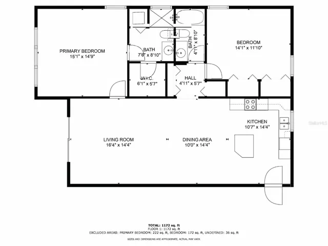 2/2 SPLIT BEDROOM PLAN