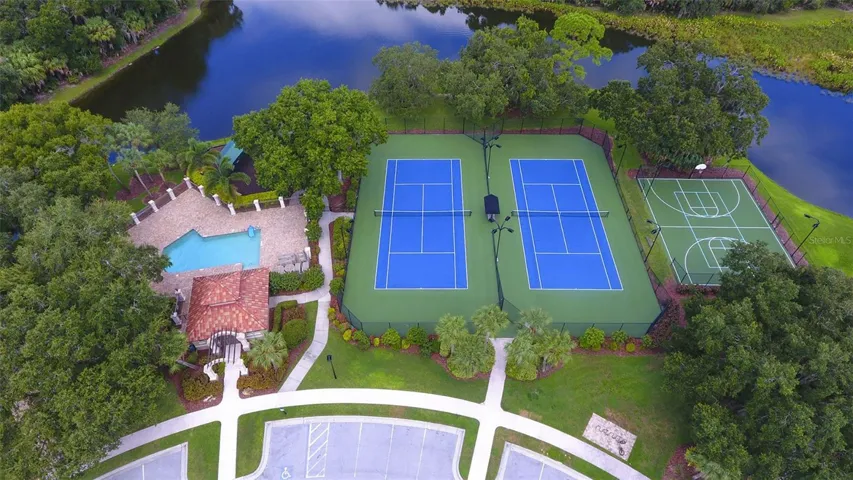 Join your neighbors for pickelball and tennis.