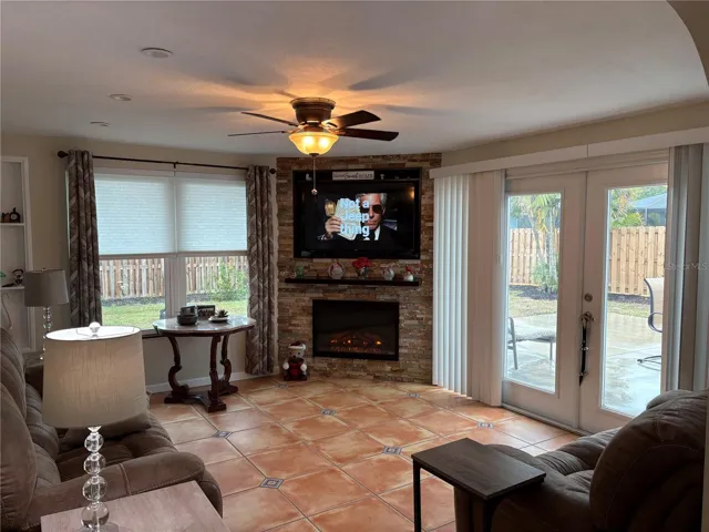 Family Room / Fireplace to Outdoor Patio