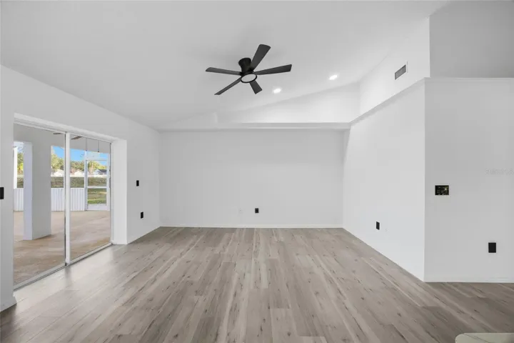 Those sliding doors showcase the beautiful pool!