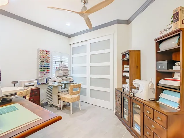 3rd bedroom depicted as a craft room.