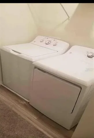 “Laundry area with washer and dryer hookups.”