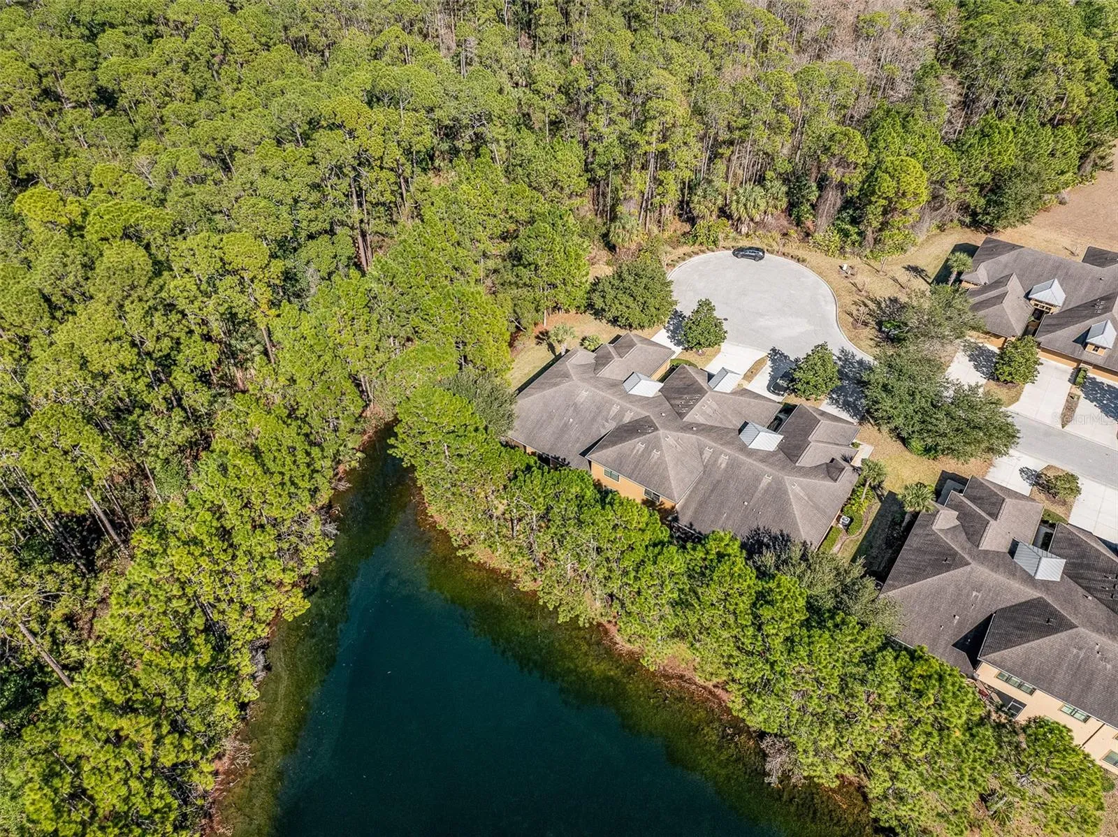 Aerial View of Home &amp; Lake
