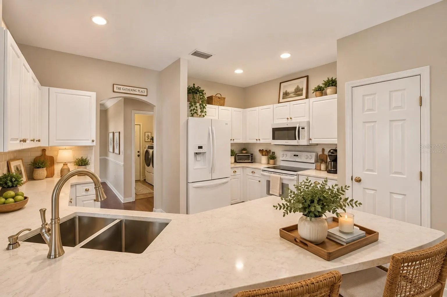 Large kitchen virtually staged