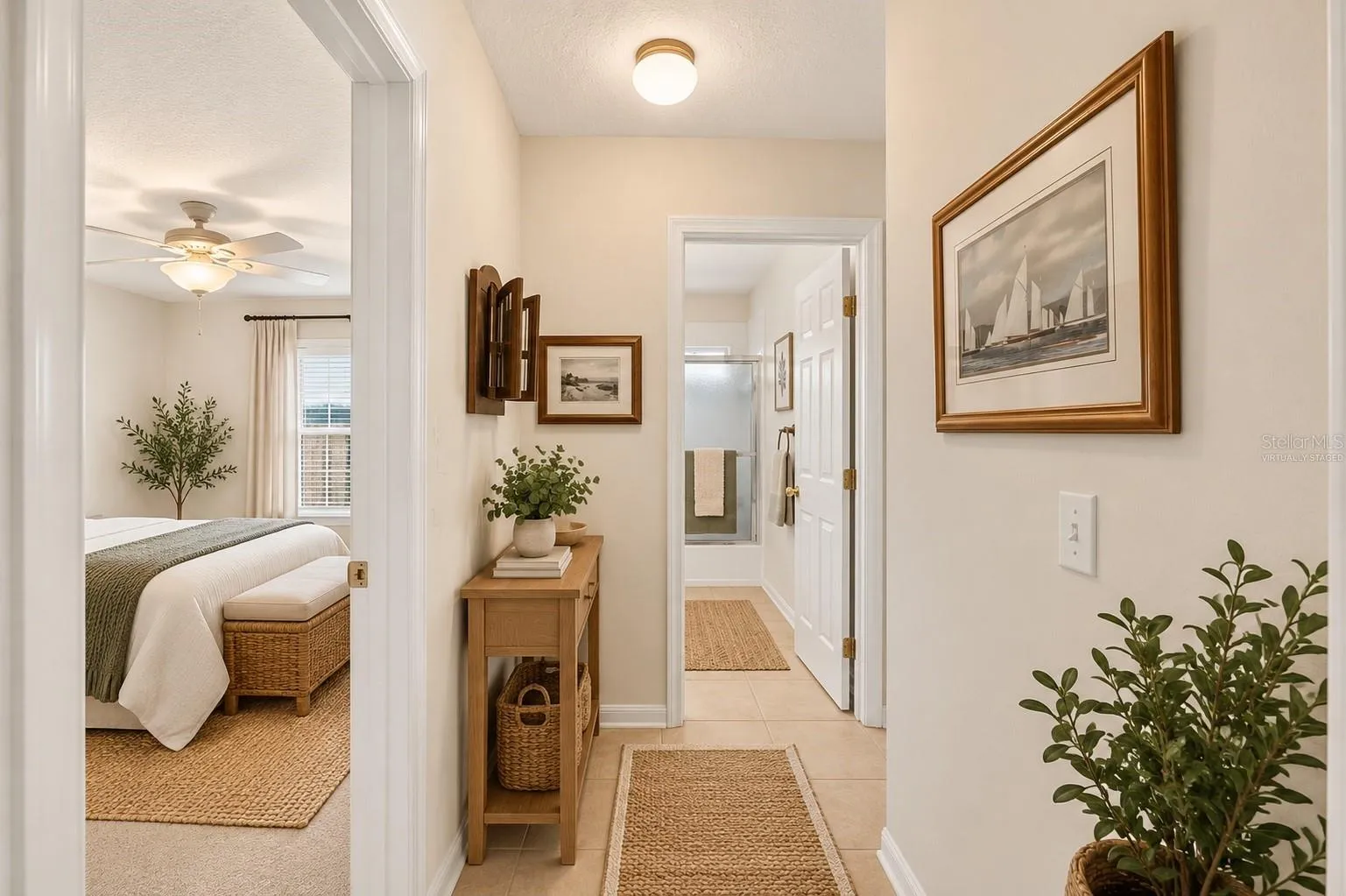 Hallway virtually staged