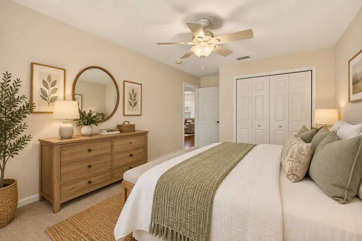 One of three secondary bedrooms virtually staged