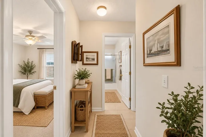 Hallway virtually staged