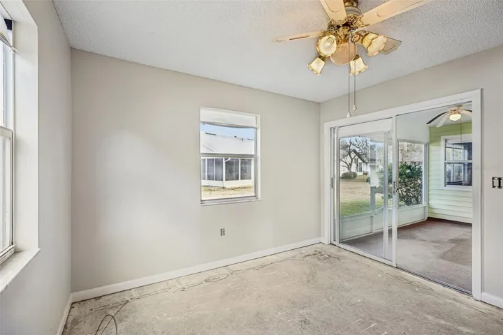 Dining room with sliding doors