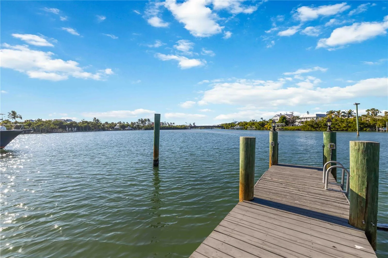 Private dock with water and electric