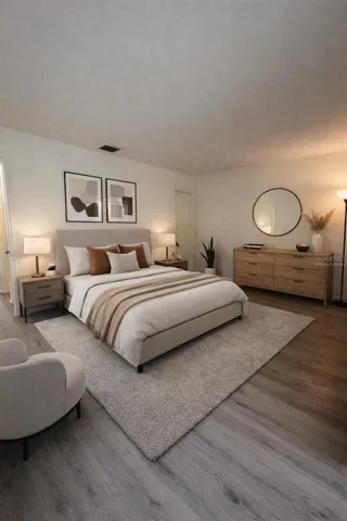 Virtually staged bedroom
