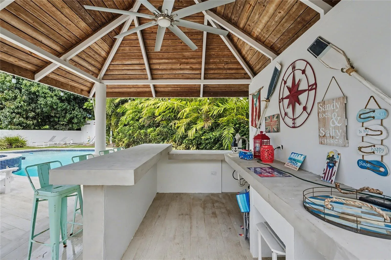 Wet bar in gazebo