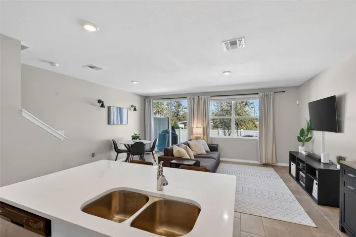 view from Kitchen to Living Room