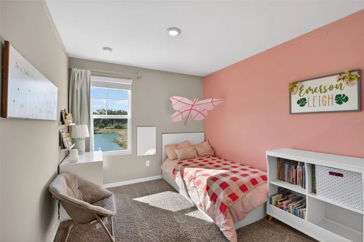Third Bedroom with window overlooking pond