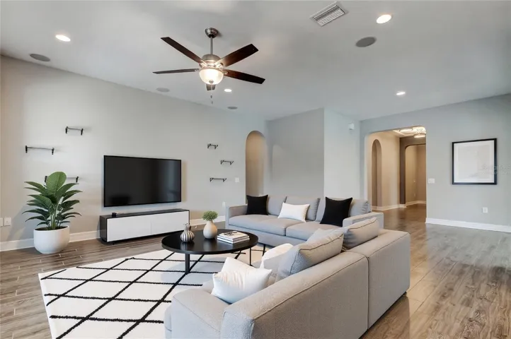 Virtually staged living room