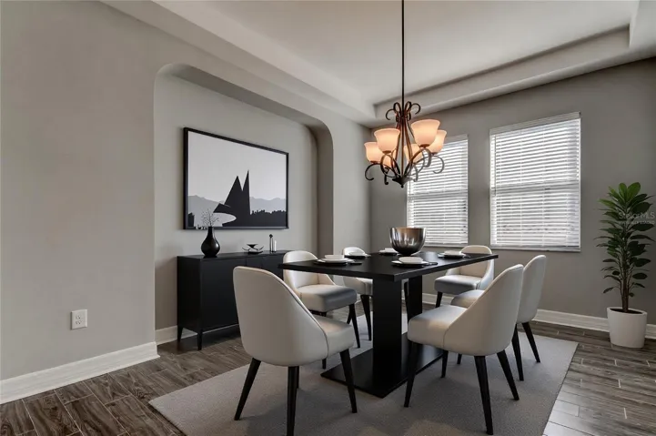 Virtually staged dining room