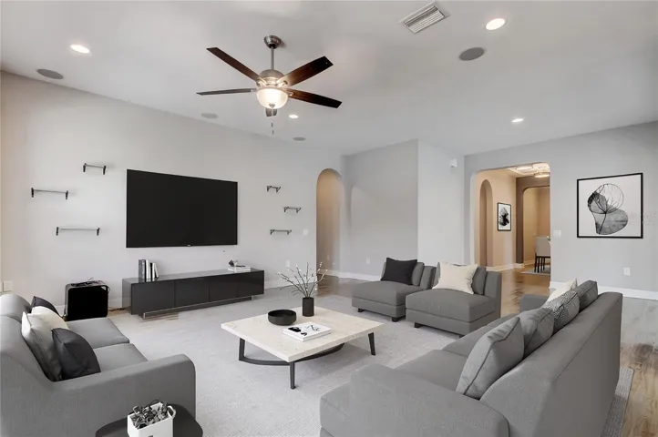 Virtually staged living room