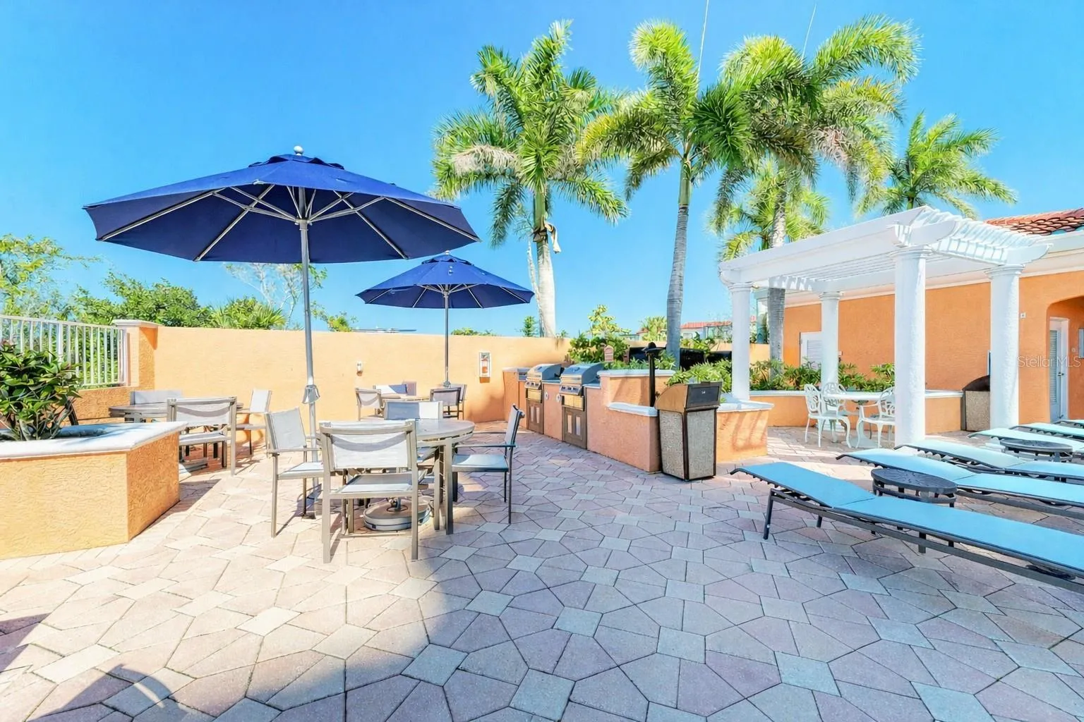 Grilling &amp; sunning areas plus restrooms on the pool deck,