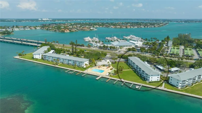 Ground floor unit second closest to the water. Views of Sarasota Bay.