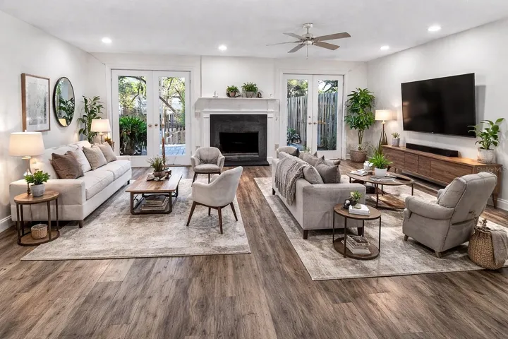 Many options for decorating/living space! (staged)