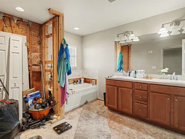 Master Bath is prepped for re-model.