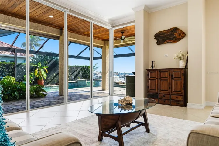 Family Room extending into living space outdoors