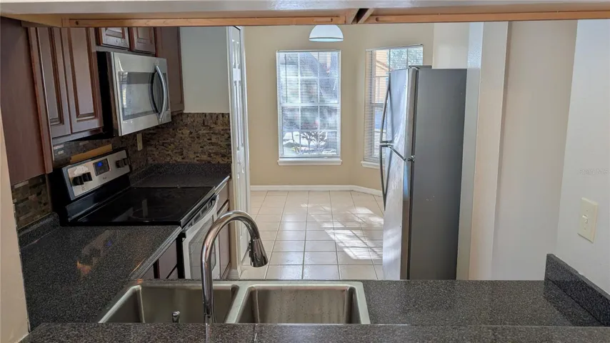 View from Dining Room looking into Large Eat-in Kitchen!