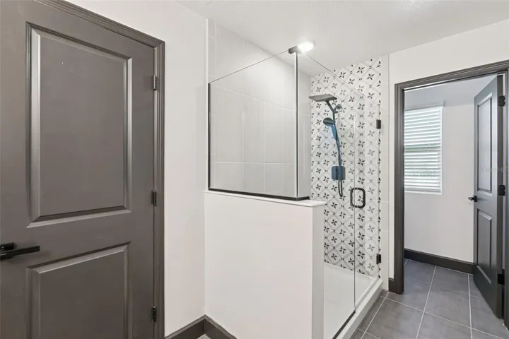 Walk-In Shower with Water Closet in Primary