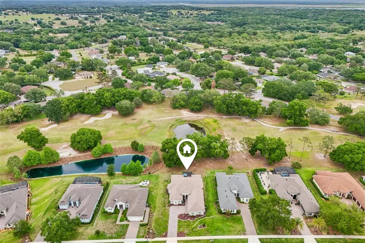 Beautiful Golf & Pond views below tree canopy