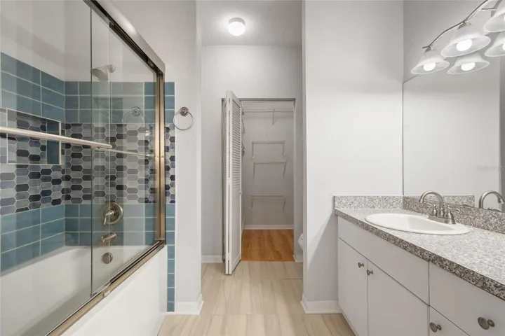 Bathroom and walk in closet.