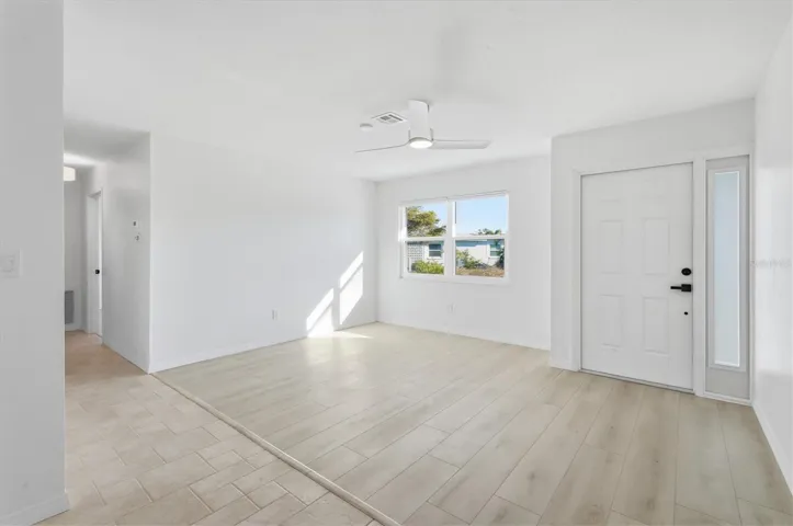 Living room, front entry