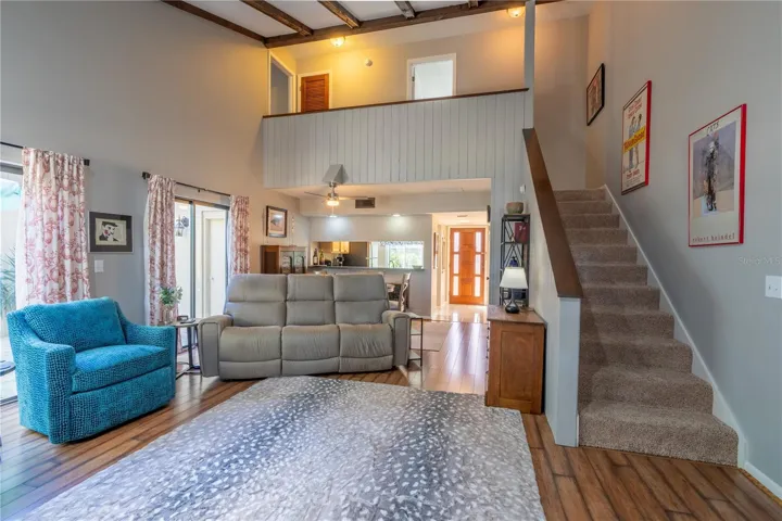 Living, looking upstairs