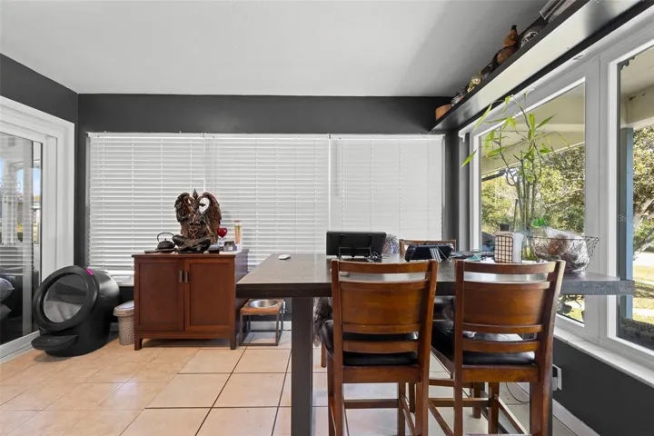 View of dining area with new windows.