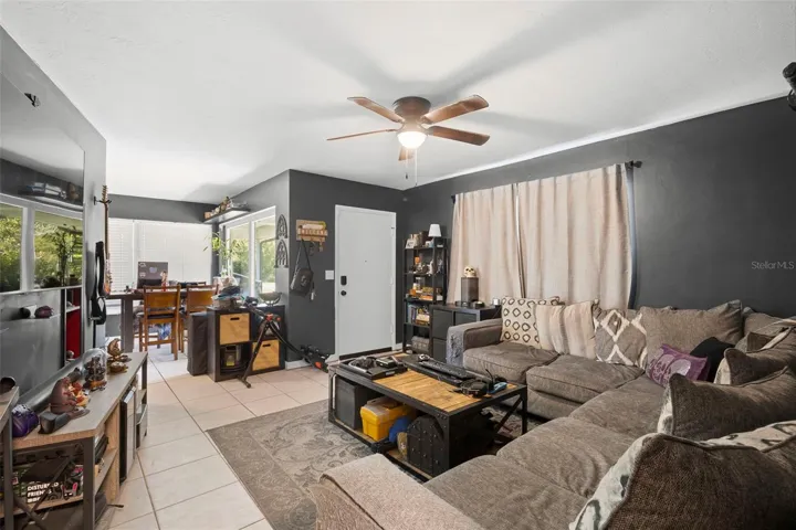 View of living room from breezeway.