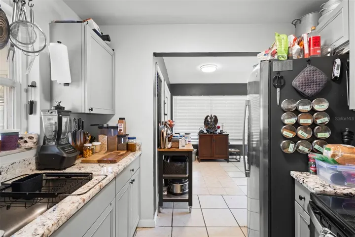 View of kitchen toward dining area.