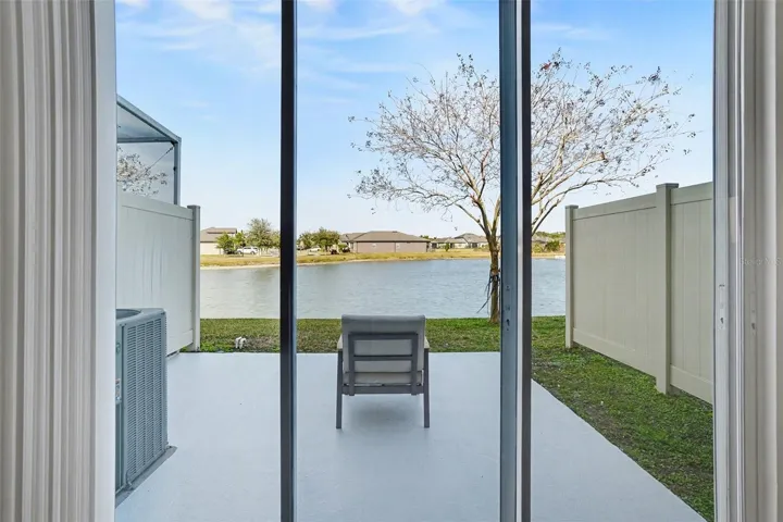 View of pond from living room