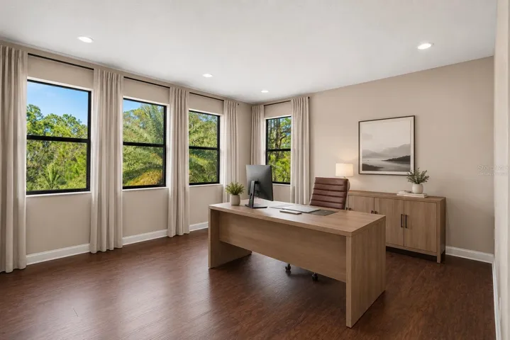 Virtually Staged Upstairs Office