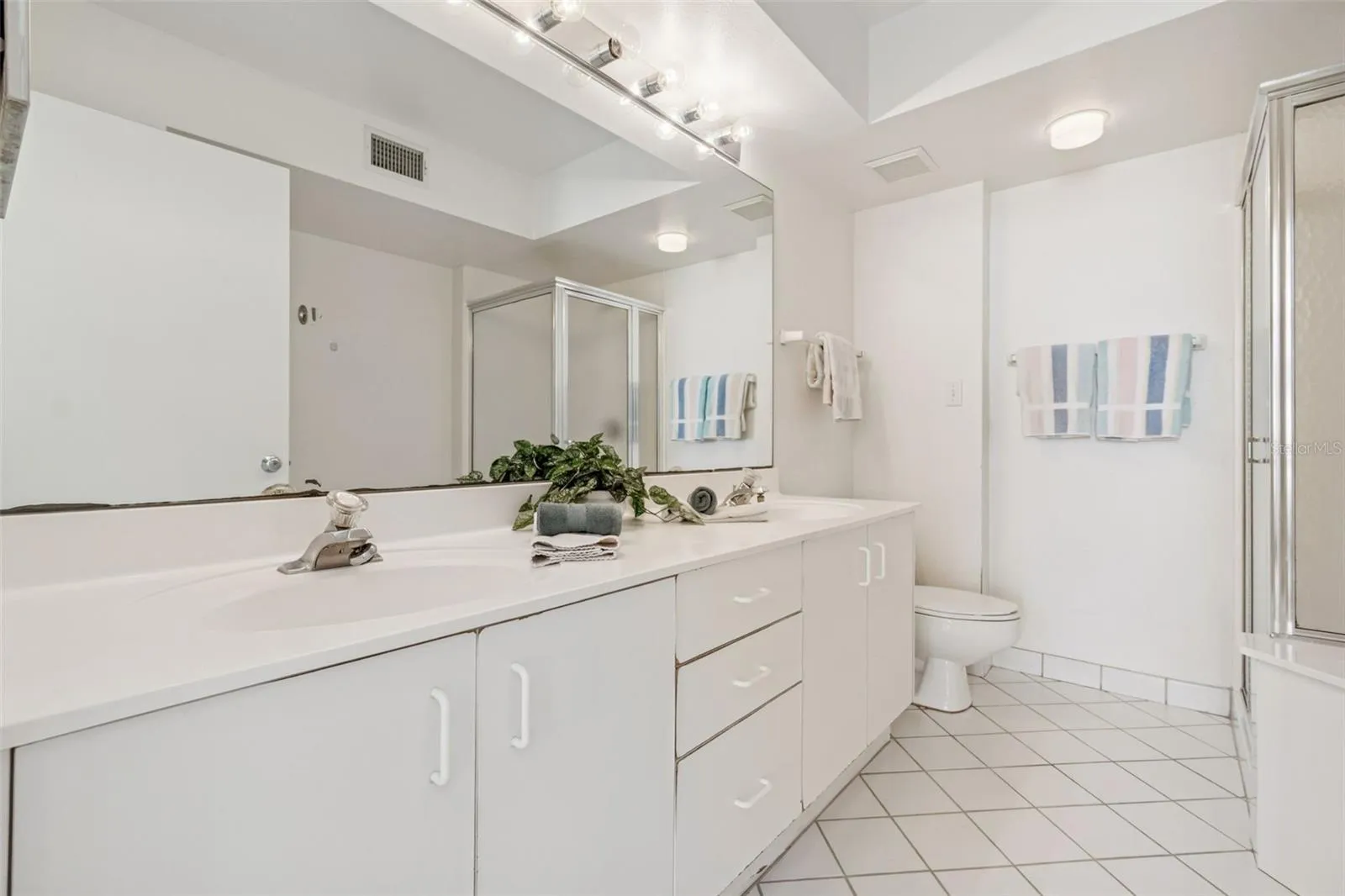 primary ensuite with walk-in shower and soaker tub