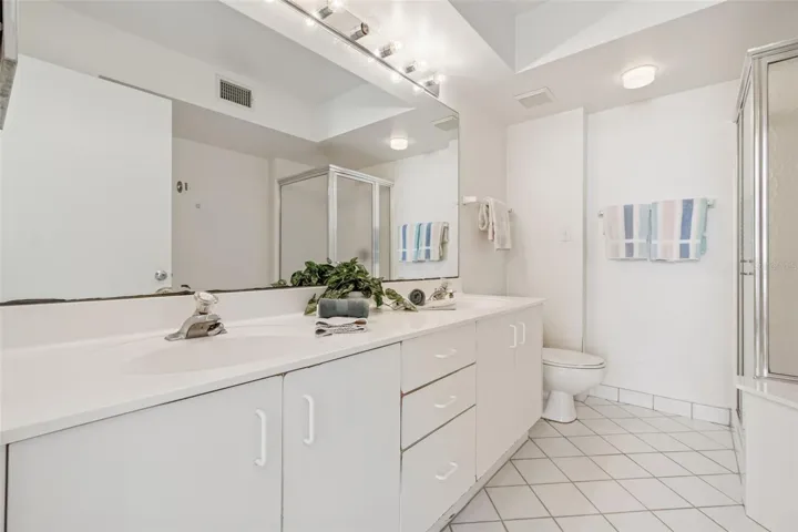 primary ensuite with walk-in shower and soaker tub