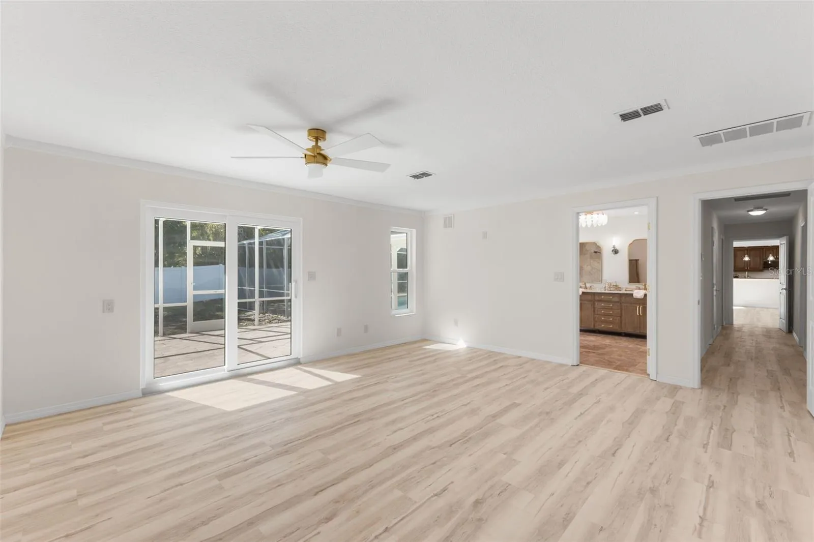 spacious primary bedroom