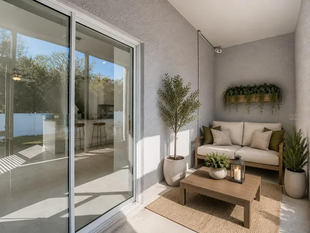 Private Screened Patio-Virtually Staged
