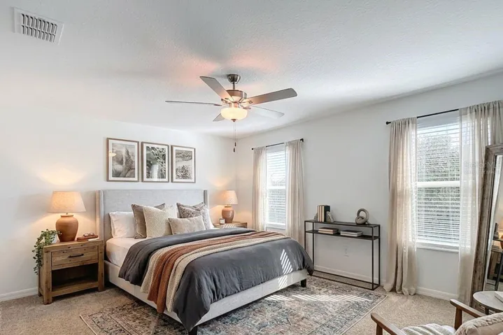 Primary bedroom- virtually staged