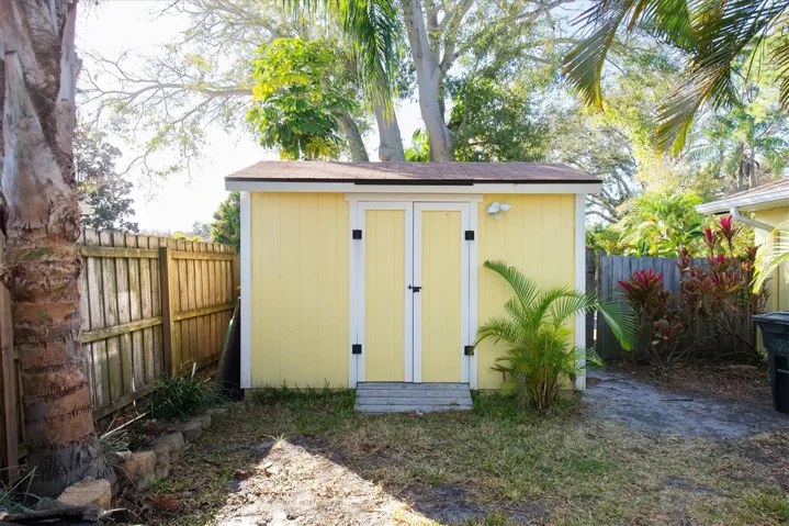 Shed outside of kitchen