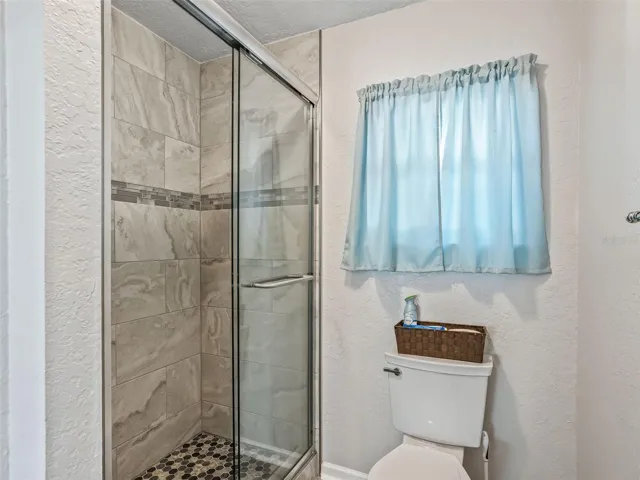 Comfortable easy walk in upgraded shower