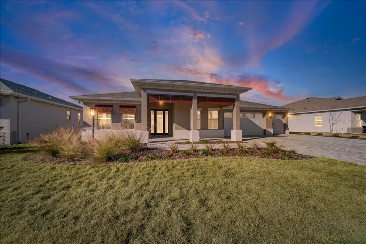 Front of the house with twighlight