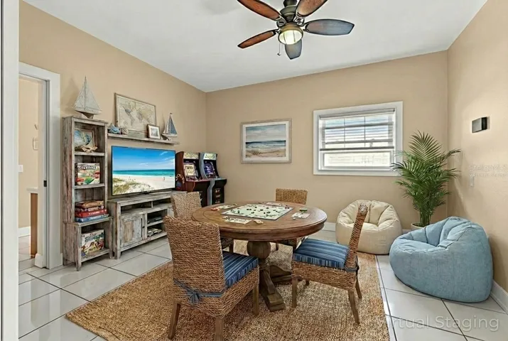 Game room virtually staged