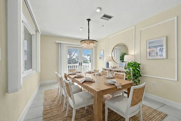 Dining room virtually staged