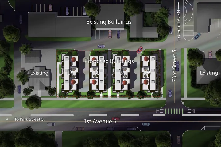 12 unit townhome rendering